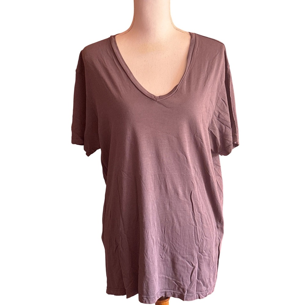 Save Khaki United Large Grey 100% Cotton T-shirt, made in USA, relaxed neutral